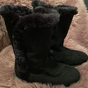 Black Faux Fur Kid’s Boots